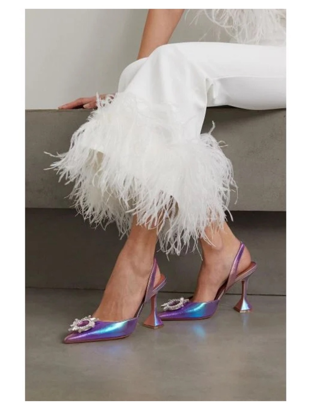 Amina Muaddi metallic pumps